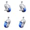 Service Caster 3.5 Inch SS Blue Polyurethane Swivel 12mm Threaded Stem Caster Brakes, 2PK SSTS20S3514-PPUB-BLUE-TLB-M1215-2-S2 - alternate 1
